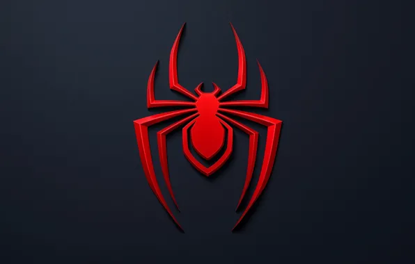 Picture minimalism, logo, logo, black background, minimalism, Spider-man, Spider-man, black background