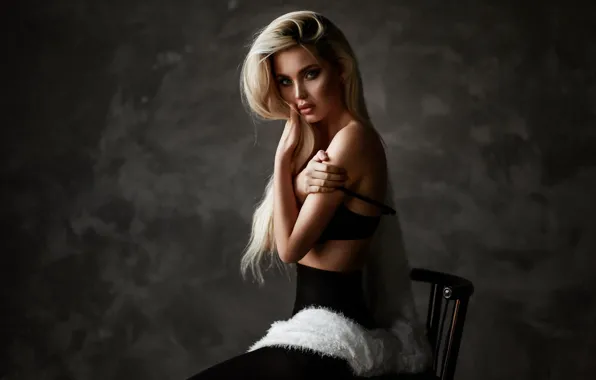 Chest, girl, pose, model, figure, blonde, Natalia Steinberg, Christina Kasimova