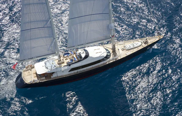 Sea, the way, movement, sails, the, sailing, 43m Yacht VICTORIA, two-masted yacht Victoria