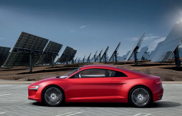 Audi, e-tron, tron, solar panels