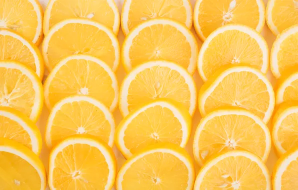 Oranges, a lot, slices