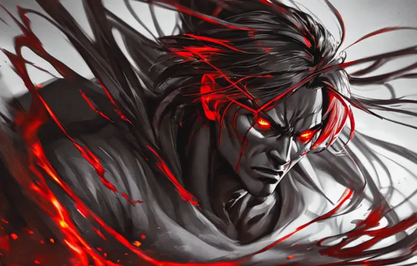 Rage, hatred, red eyes, artificial intelligence, AI art, stable diffusion