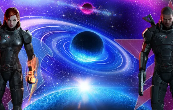 Wallpaper, Mass Effect, Shepard, Vkontakte, Shepard, Mass Effect, renegade, Paragon