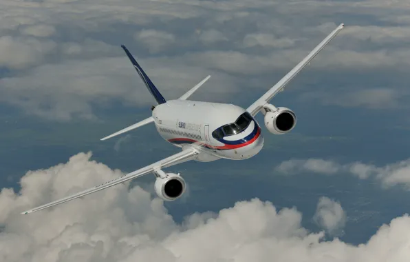 The sky, the plane, superjet 100, sukhoi