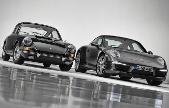Background, 911, Porsche, Porsche, the front, old and new