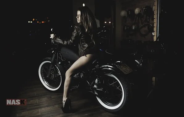 Girl, motorcycle, girl, woman