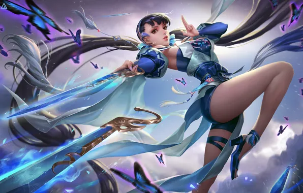 Girl, Girl, Sword, Fantasy, Swords, Art, Art, Fiction
