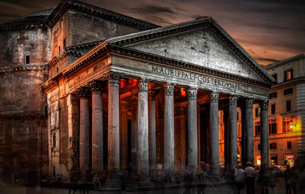 Hdr, Rome, Italy, Pantheon, pantheon