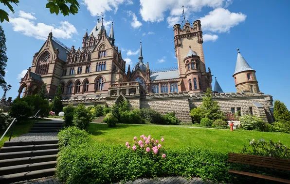Park, castle, lawn