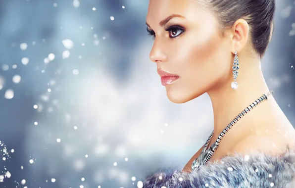 Cold, decoration, woman, Shine, beauty, fur, jewelry, Anna Subbotina