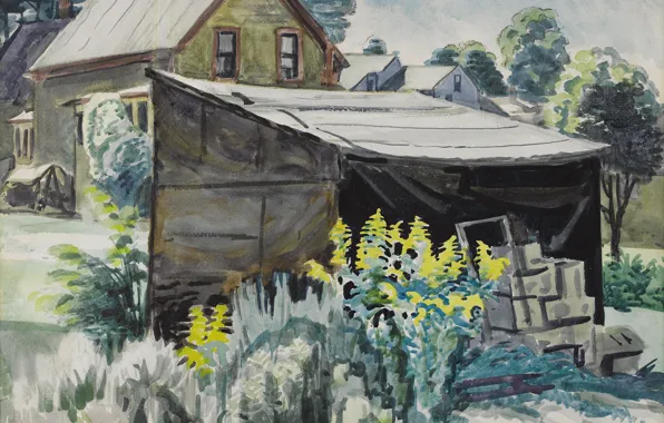 Picture 1923, Charles Ephraim Burchfield, Goldenrod and Shed