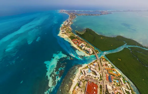 Sea, Mexico, panorama, Cancun