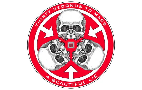 Music, logo, group, white background, skull, emblem, 30 Seconds to Mars