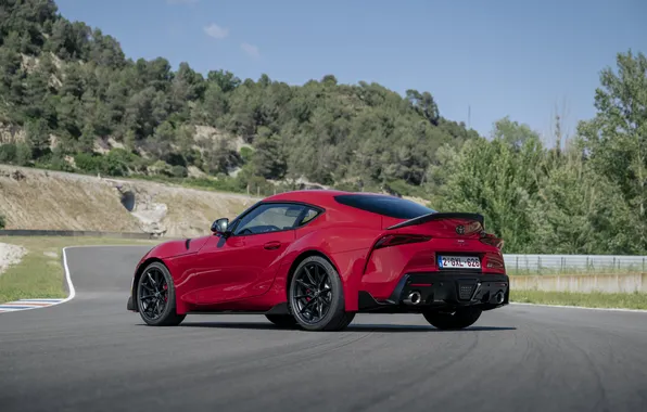 Coupe, Toyota, Supra, sport car, sports car, rear-wheel drive, Toyota GR, red body