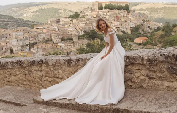Girl, dress, beautiful, model, wedding, cute, long-haired, clothes