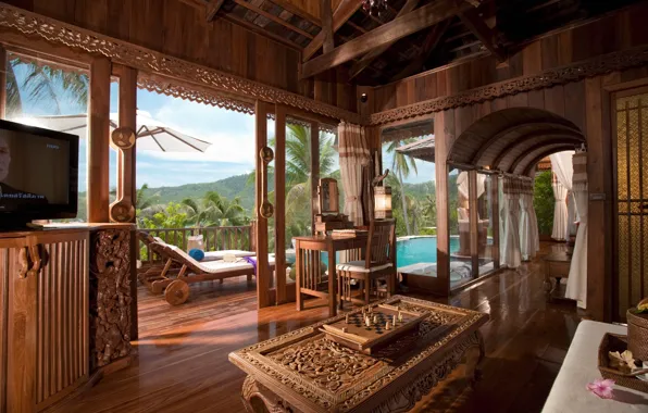 Picture design, style, Villa, interior, pool, architecture, terrace