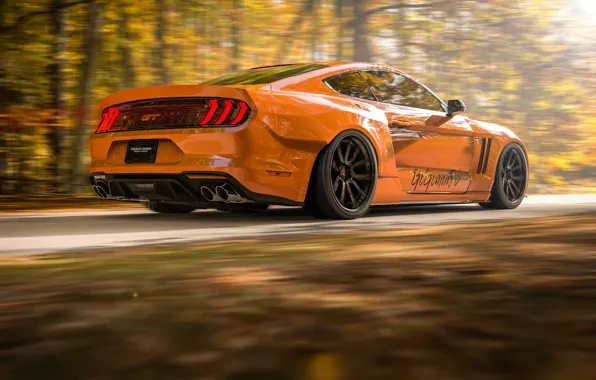 Mustang, Auto, Machine, Orange, Movement, Ford Mustang, Rendering, Transport & Vehicles