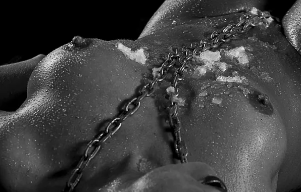 Breasts, Ice, Wet, Water Drops, Chains, The Snow Of Yesterday