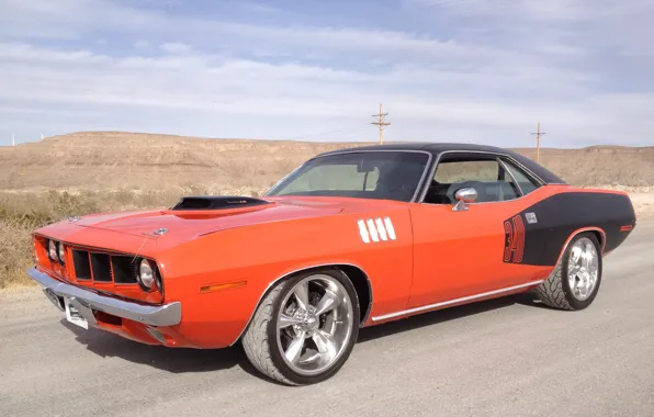 Picture 1971, orange, plymouth, cuda