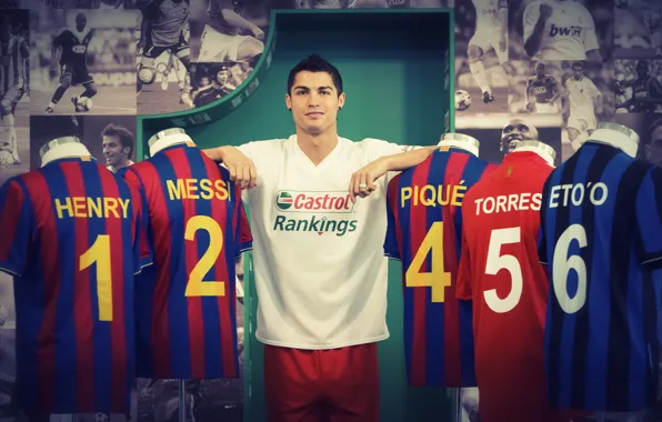 Picture Torres, Ronaldo, Messi, Henry, Eto'o, Castrol, Spades