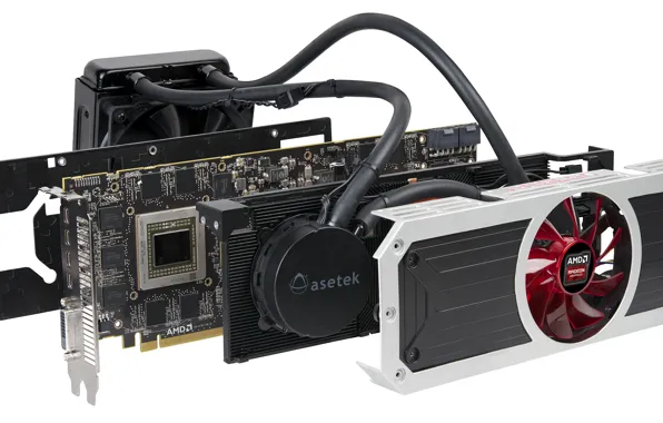 Picture video card, cooling water