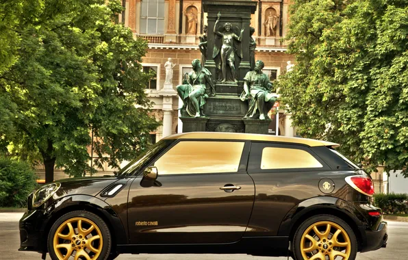 Picture machine, design, gold, MINI, Cooper S, Paceman, By Roberto Cavalli