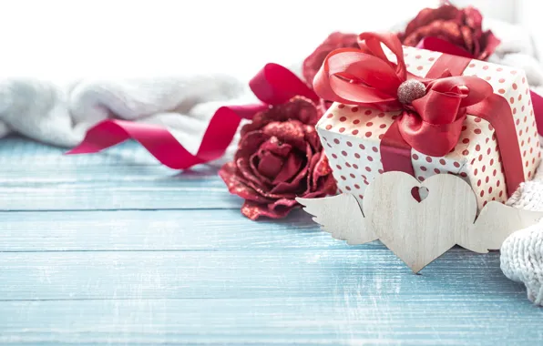 Flower, love, holiday, box, gift, heart, Board, rose