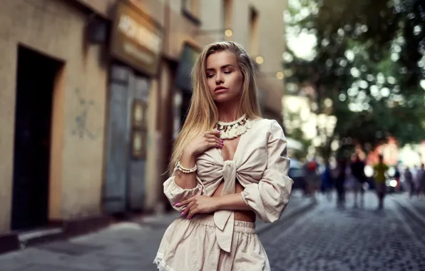 Picture pose, model, skirt, portrait, makeup, hairstyle, blonde, topic