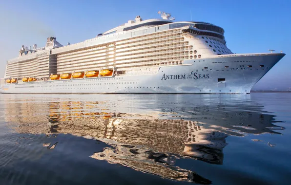 Reflection, Liner, Board, The ship, Calm, Passenger, Huge, Passenger liner