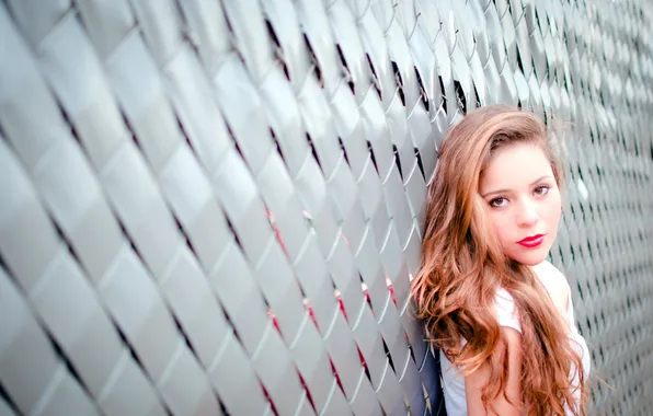 Girl, background, the fence
