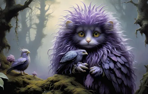Forest, being, fantastic animal, AI art, neural network