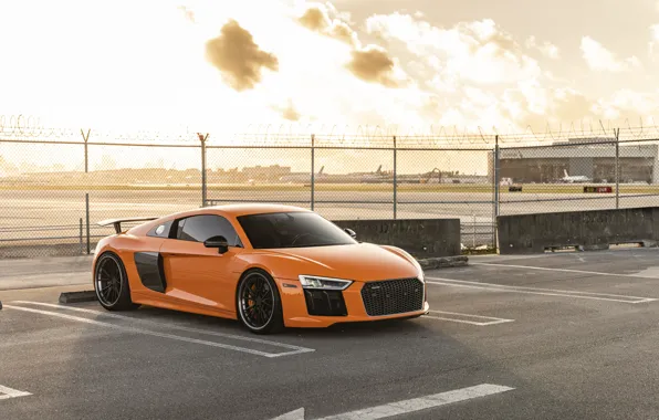 Audi, Orange, Sunset, V10, VAG