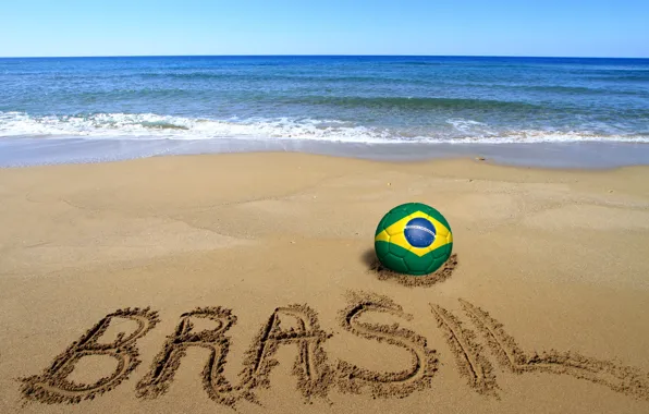 Picture sand, sea, beach, football, the ball, beach, Brazil, sand