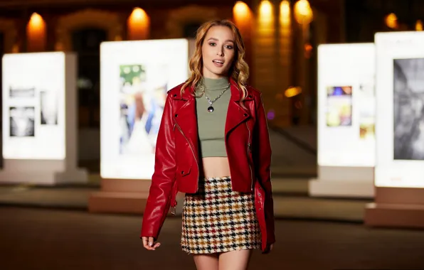 Girl, beautiful, pose, skirt