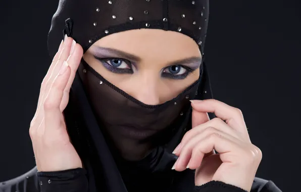 Eyes, look, girl, arrows, rhinestones