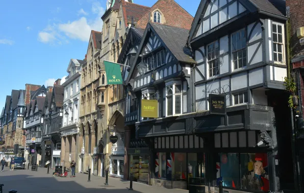 Picture England, The city, Street, Building, Street, England, Chester, Town