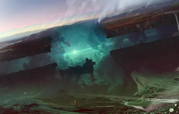 Fiction, earth, glow, -