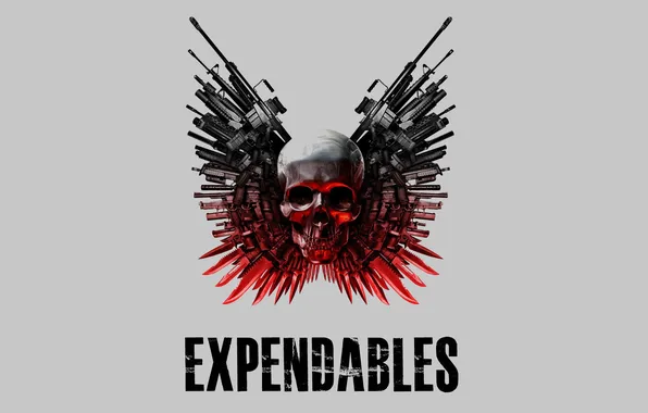 Background, skull, machine, the expendables, expendables