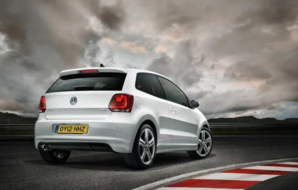The sky, Volkswagen, rear view, Volkswagen, hatchback, Polo, Polo, R Line