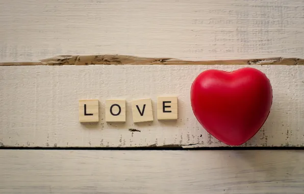 Love, heart, red, love, heart, wood, romantic