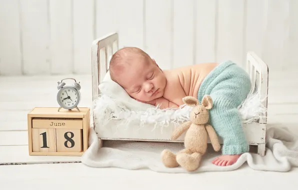 Toy, boy, baby, sleeping, baby, cot