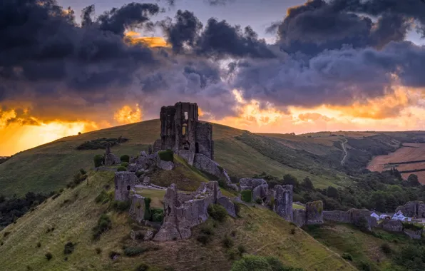 Picture Sunrise, Corfe Castle, Dorset