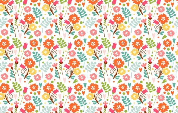 Flowers, pattern, spring
