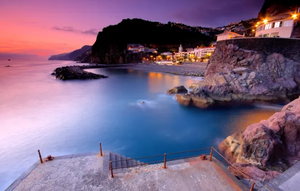 Water, The city, pier, Portugal, Ponta Do Sol, Madeira Island Portugal