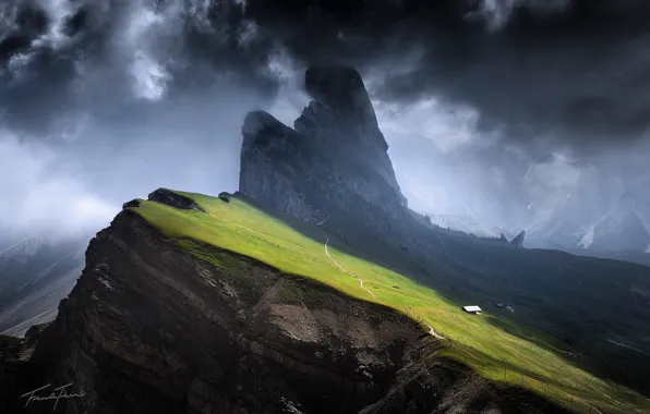 Clouds, light, mountains, clouds, Alps