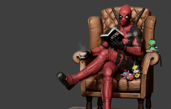 Deadpool, break, Wade Winston Wilson, mars ..., Deadpool Reading