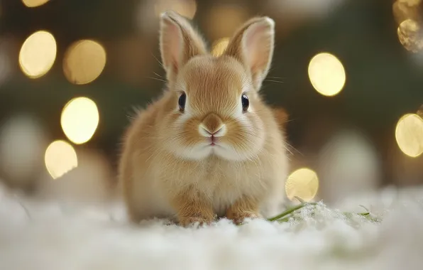 Look, flowers, lights, hare, portrait, rabbit, face, Bunny