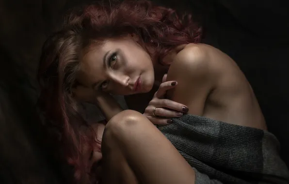 Look, girl, face, pose, hair, hand, portrait, shoulder