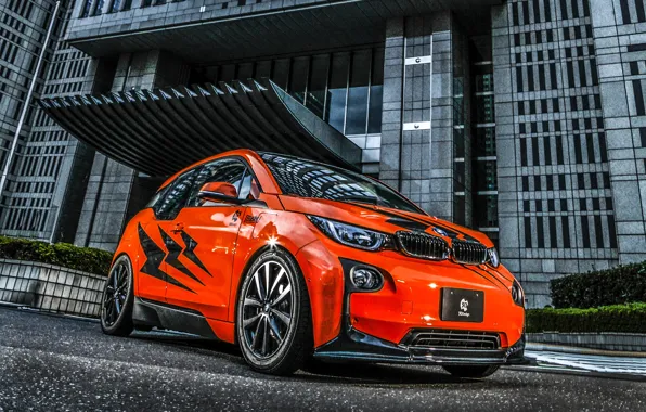 BMW, City, Orange, Tuning, BMW i3, 3D Design, i3