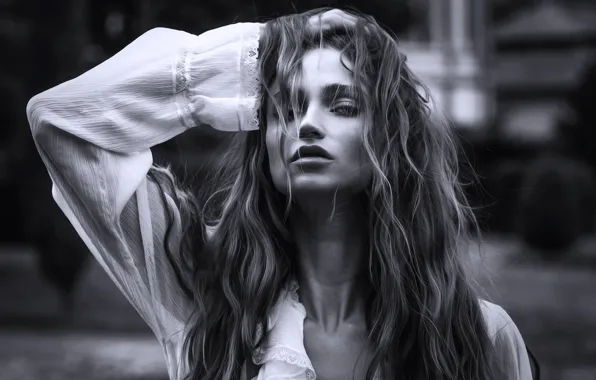 Look, girl, pose, hair, portrait, blouse, bokeh, Joachim Bergauer